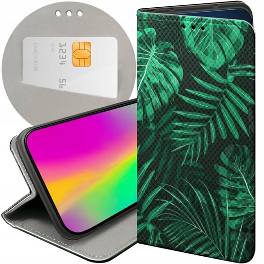 ETUI Z KLAPKĄ DO LG Q6 / G6 FIT WZORY LIŚCIE LIŚCIASTE NATURA FUTERAŁ CASE LG