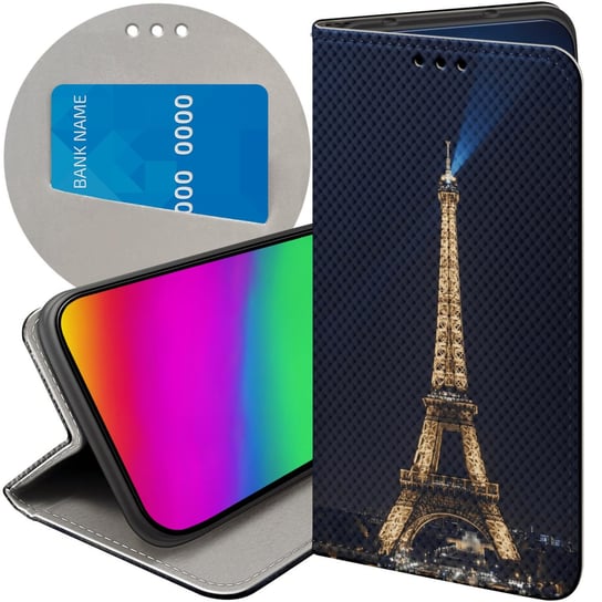 ETUI Z KLAPKĄ DO LG Q6 / G6 FIT WZORY PARYŻ FRANCJA EIFFEL FUTERAŁ CASE LG