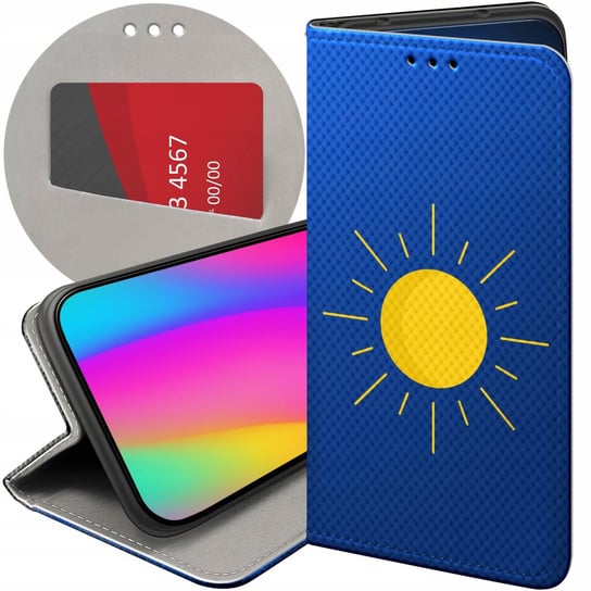 ETUI Z KLAPKĄ DO LG Q6 / G6 FIT WZORY SŁOŃCE PLANETY SUN FUTERAŁ POKROWIEC LG