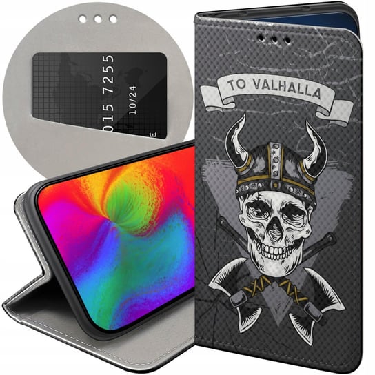 ETUI Z KLAPKĄ DO LG Q6 / G6 FIT WZORY WIKINGOWIE VIKING RUNY ODYN FUTERAŁ LG