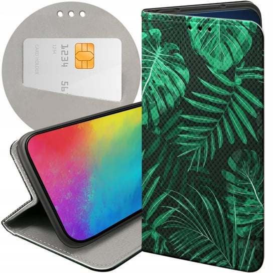 ETUI Z KLAPKĄ DO LG X POWER 2 WZORY LIŚCIE LIŚCIASTE NATURA FUTERAŁ CASE LG