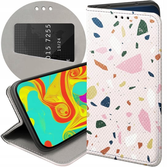 ETUI Z KLAPKĄ DO MOTO E20 / E30 / E40 WZORY LASTRIKO TERRAZZO TERAKOTA CASE Motorola