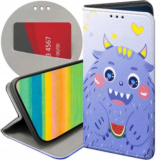 ETUI Z KLAPKĄ DO MOTO E20 / E30 / E40 WZORY POTWORY POTWÓR MONSTER FUTERAŁ Motorola