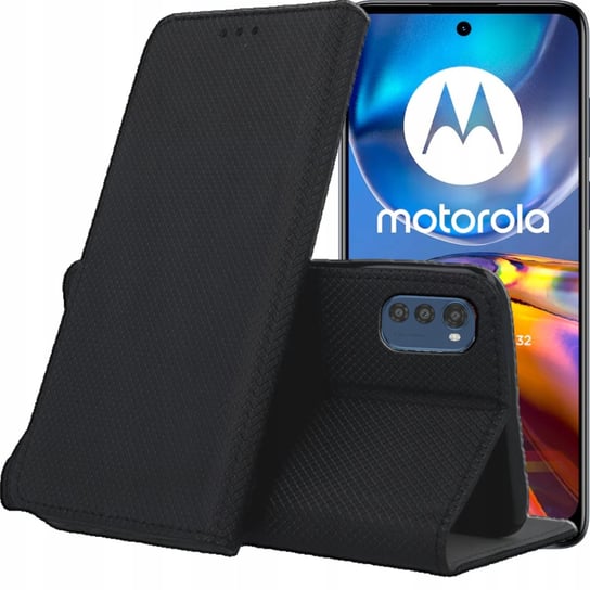 Etui Z Klapką Do Moto E32 / E32S Czarne Zamykane Magnetyczne Kabura Futerał Motorola