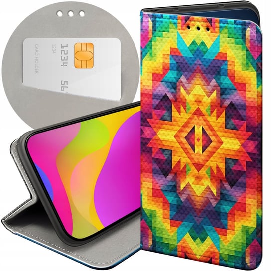 ETUI Z KLAPKĄ DO MOTO E32 / E32S WZORY AZTECKIE AZTEC AZTECY FUTERAŁ CASE Motorola