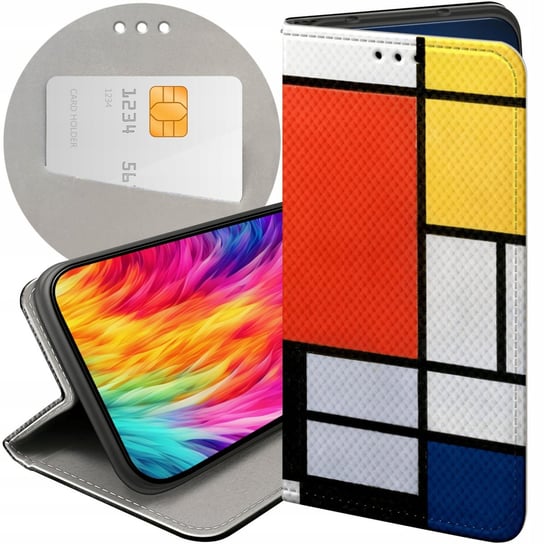 ETUI Z KLAPKĄ DO MOTO E32 / E32S WZORY PIET MONDRAIN ABSTRAKCJA GEOMETRIA Motorola