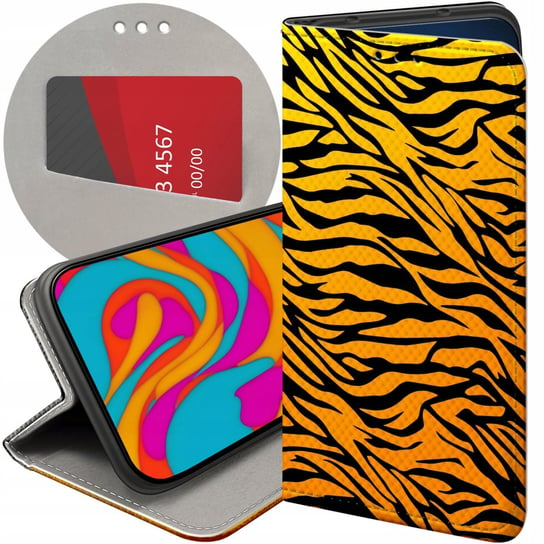 ETUI Z KLAPKĄ DO MOTO E32 / E32S WZORY TYGRYS TYGRYESK TIGER FUTERAŁ CASE Motorola