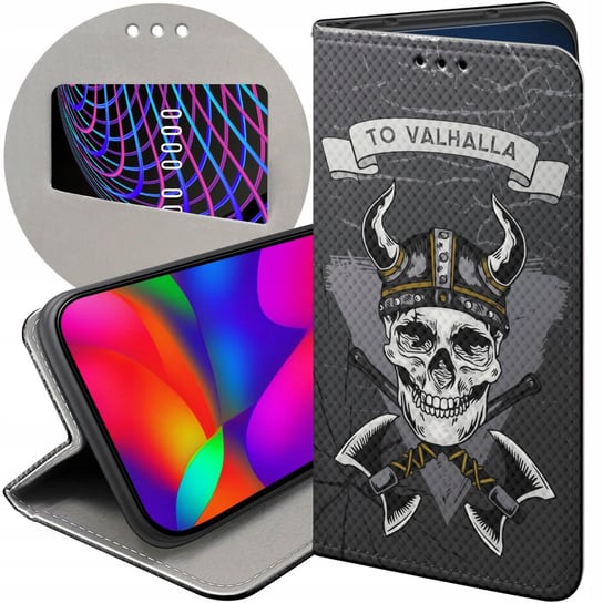 ETUI Z KLAPKĄ DO MOTO E32 / E32S WZORY WIKINGOWIE VIKING RUNY ODYN FUTERAŁ Motorola