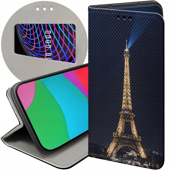 ETUI Z KLAPKĄ DO MOTOROLA EDGE 20 LITE 5G WZORY PARYŻ FRANCJA EIFFEL CASE Motorola