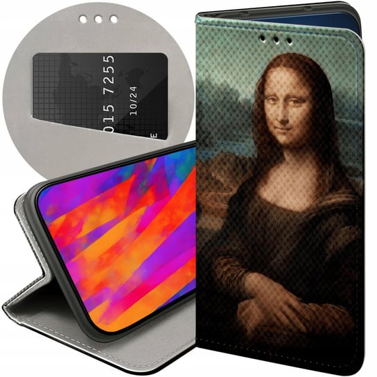 ETUI Z KLAPKĄ DO MOTOROLA EDGE 30 NEO WZORY LEONARDO DA VINCI MONA ŁASICZKA Motorola