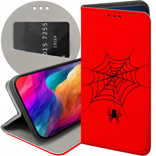 ETUI Z KLAPKĄ DO MOTOROLA EDGE 30 NEO WZORY PAJĄK SPIDER PAJĘCZYNA FUTERAŁ Motorola