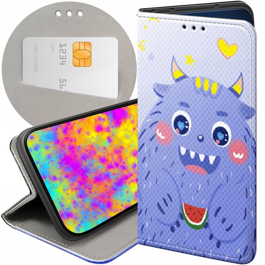 ETUI Z KLAPKĄ DO MOTOROLA MOTO 40 EDGE WZORY POTWORY POTWÓR MONSTER FUTERAŁ Motorola