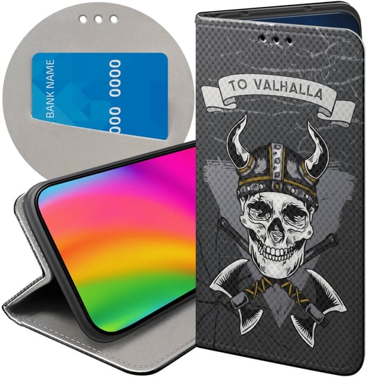 ETUI Z KLAPKĄ DO MOTOROLA MOTO E13 WZORY WIKINGOWIE VIKING RUNY ODYN CASE Motorola