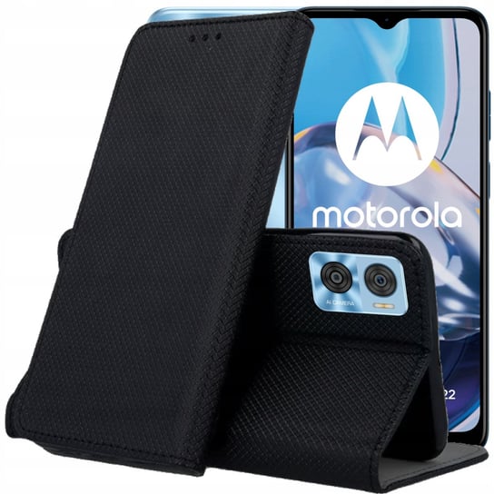 Etui Z Klapką Do Motorola Moto E22 / E22I Czarne Zamykane Magnetyczne Flip Motorola