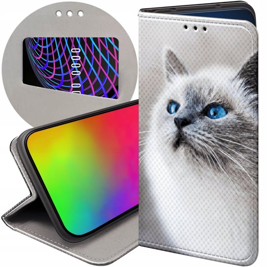 ETUI Z KLAPKĄ DO MOTOROLA MOTO E5 PLUS WZORY ANIMALS ZDJĘCIA ZWIERZĘTA CASE Motorola