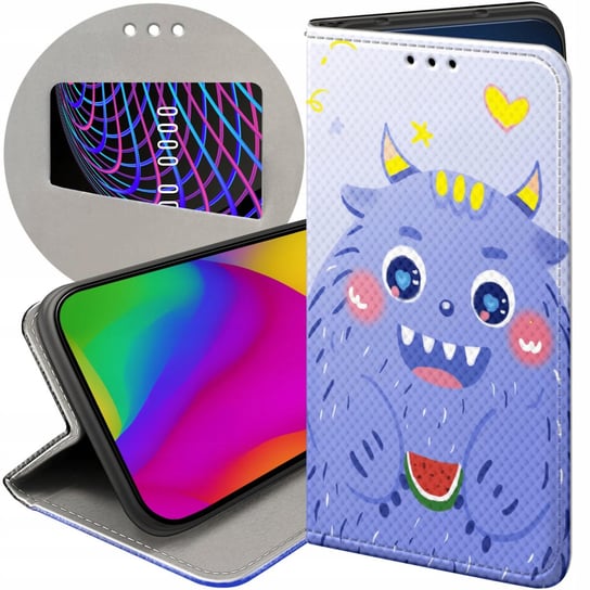 ETUI Z KLAPKĄ DO MOTOROLA MOTO E5 PLUS WZORY POTWORY POTWÓR MONSTER FUTERAŁ Motorola