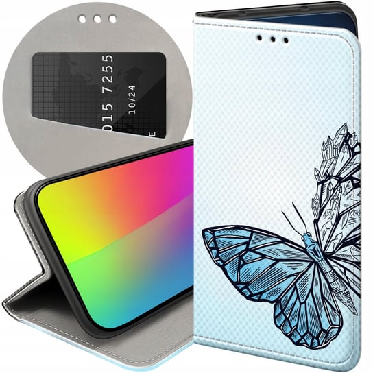 ETUI Z KLAPKĄ DO MOTOROLA MOTO E7 POWER WZORY MOTYLE BUTTERFLY BARWNE CASE Motorola