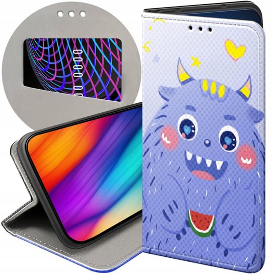 ETUI Z KLAPKĄ DO MOTOROLA MOTO E7 POWER WZORY POTWORY POTWÓR MONSTER CASE Motorola