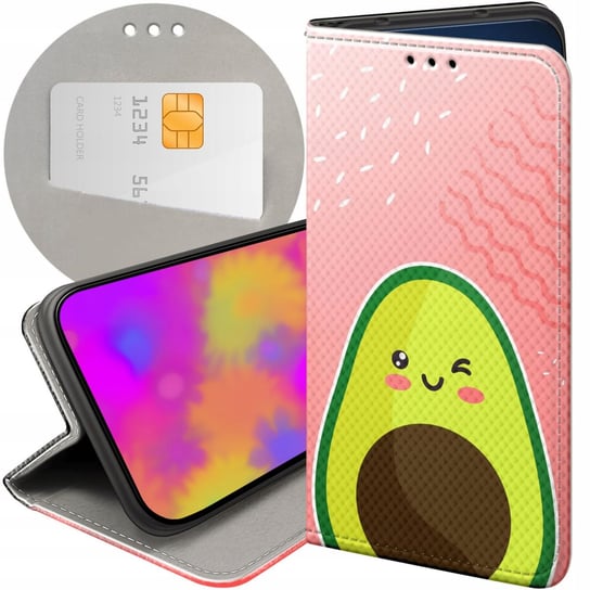 ETUI Z KLAPKĄ DO MOTOROLA MOTO G PLUS 5G WZORY AWOKADO AVOCADO OWOC FUTERAŁ Motorola