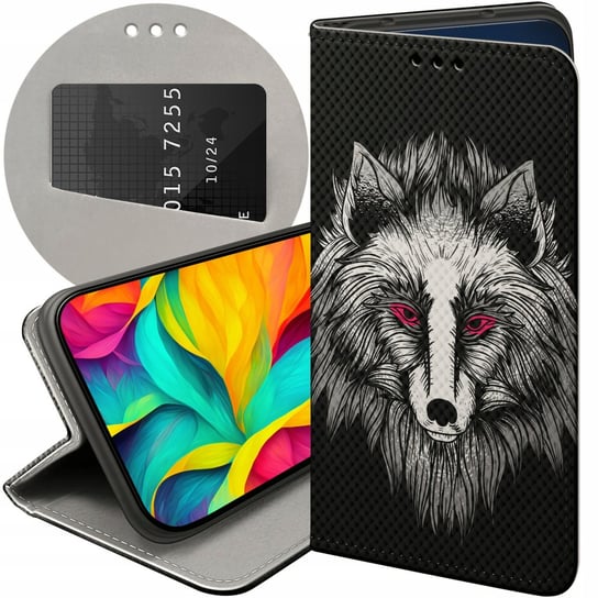 ETUI Z KLAPKĄ DO MOTOROLA MOTO G PLUS 5G WZORY WILK WILKOŁAK WOLF WILCZYCA Motorola