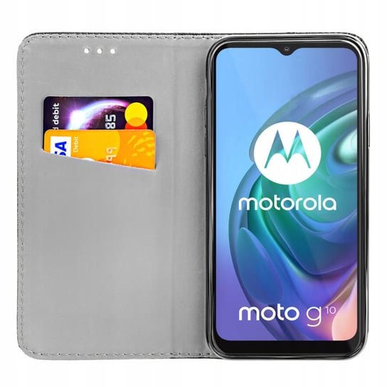 Etui Z Klapką Do Motorola Moto G10 / G30 Czarne Zamykane Magnetyczne Kabura Motorola