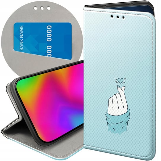 ETUI Z KLAPKĄ DO MOTOROLA MOTO G10 / G30 WZORY NIEBIESKIE BLUE BLAU FUTERAŁ Motorola