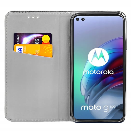 Etui Z Klapką Do Motorola Moto G100 Czarne Zamykane Magnetyczne Kabura Flip Motorola