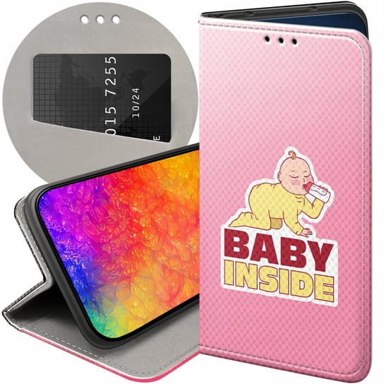 ETUI Z KLAPKĄ DO MOTOROLA MOTO G100 WZORY CIĄŻOWE PREGNANT BABY SHOWER CASE Motorola