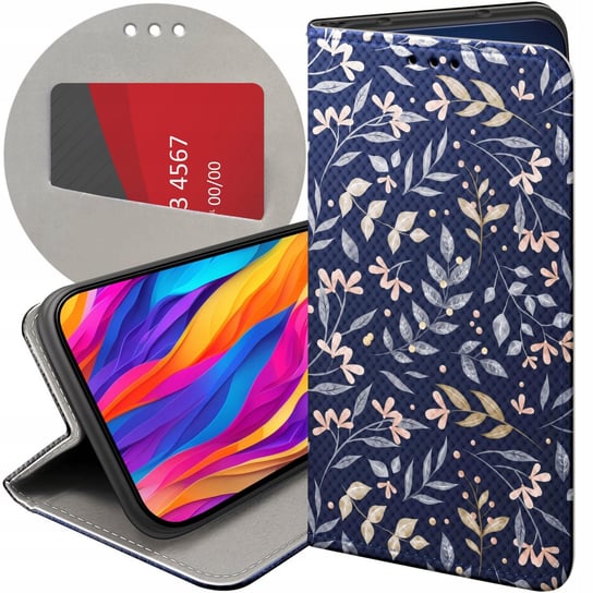 ETUI Z KLAPKĄ DO MOTOROLA MOTO G100 WZORY FLORAL BOTANIKA BUKIETY FUTERAŁ Motorola