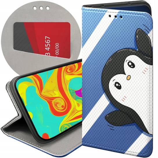 ETUI Z KLAPKĄ DO MOTOROLA MOTO G100 WZORY PINGWINEK PINGWIN HAPPY FEET CASE Motorola