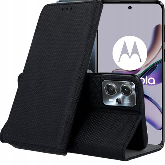 Etui Z Klapką Do Motorola Moto G13 / 23 Czarne Zamykane Magnetyczne Kabura Motorola