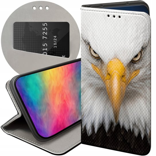 ETUI Z KLAPKĄ DO MOTOROLA MOTO G13 / 23 WZORY ORZEŁ SOKÓŁ EAGLE FUTERAŁ Motorola