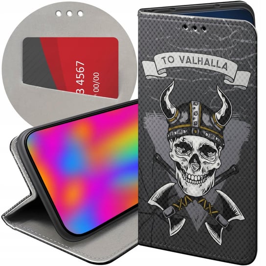 ETUI Z KLAPKĄ DO MOTOROLA MOTO G13 / 23 WZORY WIKINGOWIE VIKING RUNY ODYN Motorola