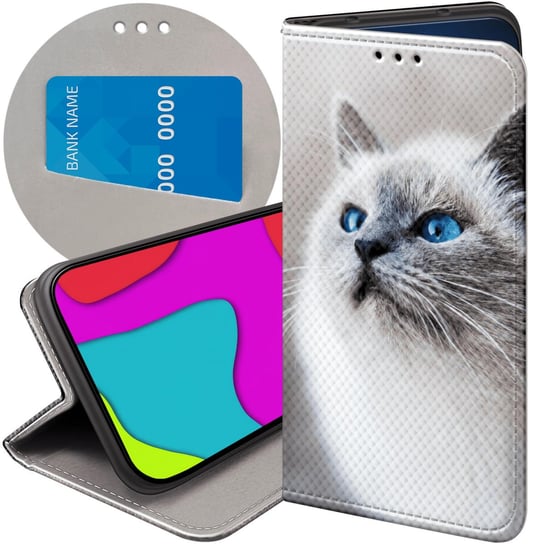 ETUI Z KLAPKĄ DO MOTOROLA MOTO G14 WZORY ANIMALS ZDJĘCIA ZWIERZĘTA FUTERAŁ Motorola