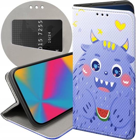 ETUI Z KLAPKĄ DO MOTOROLA MOTO G14 WZORY POTWORY POTWÓR MONSTER FUTERAŁ Motorola