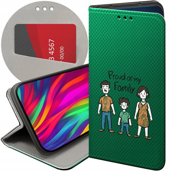 ETUI Z KLAPKĄ DO MOTOROLA MOTO G14 WZORY RODZINA FAMILIA FUTERAŁ POKROWIEC Motorola