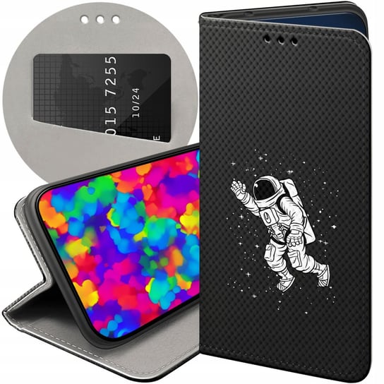 ETUI Z KLAPKĄ DO MOTOROLA MOTO G22 4G WZORY ASTRONAUTA KOSMONAUTA RAKIETA Motorola