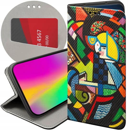 ETUI Z KLAPKĄ DO MOTOROLA MOTO G22 4G WZORY KUBIZM ABSTRAKCJONIZM GEOMETRIA Motorola