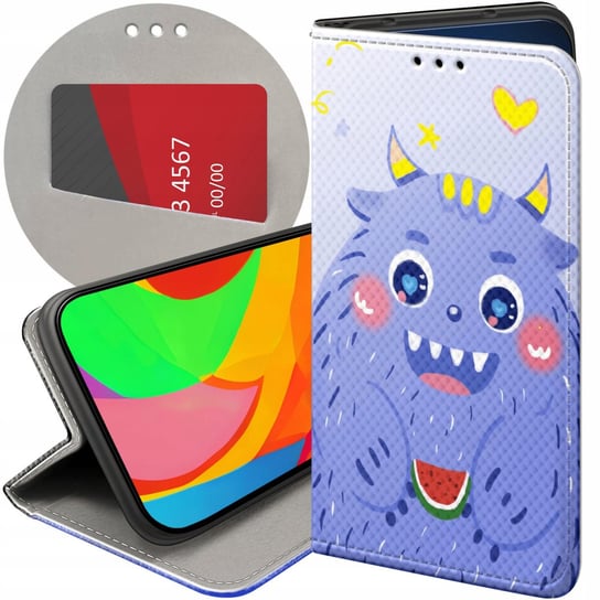 ETUI Z KLAPKĄ DO MOTOROLA MOTO G31 WZORY POTWORY POTWÓR MONSTER FUTERAŁ Motorola