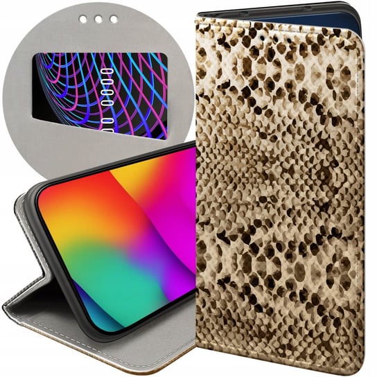 ETUI Z KLAPKĄ DO MOTOROLA MOTO G32 WZORY WĄŻ SKÓRA WĘŻA SNAKE FUTERAŁ CASE Motorola