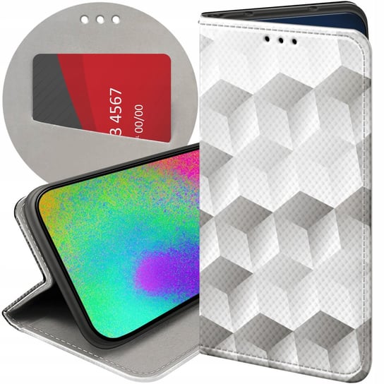 ETUI Z KLAPKĄ DO MOTOROLA MOTO G50 WZORY 3D GEOMETRYCZNE ILUZJA FUTERAŁ Motorola