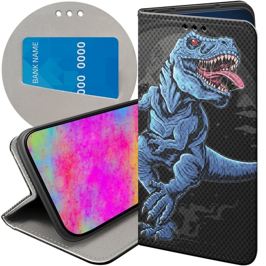 ETUI Z KLAPKĄ DO MOTOROLA MOTO G50 WZORY DINOZAURY REPTILIA PREHISTORYCZNE Motorola