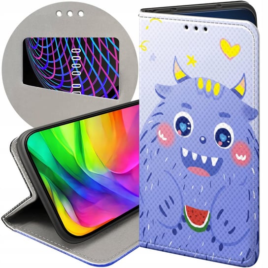 ETUI Z KLAPKĄ DO MOTOROLA MOTO G50 WZORY POTWORY POTWÓR MONSTER FUTERAŁ Motorola