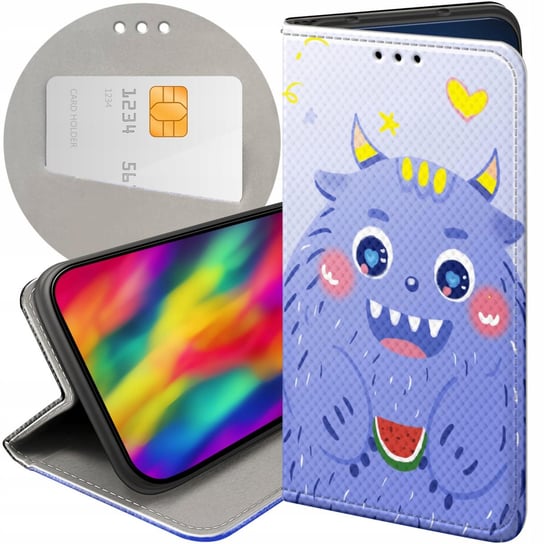 ETUI Z KLAPKĄ DO MOTOROLA MOTO G51 5G WZORY POTWORY POTWÓR MONSTER FUTERAŁ Motorola