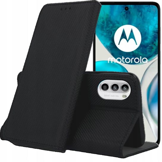 Etui Z Klapką Do Motorola Moto G52 Czarne Zamykane Magnetyczne Kabura Flip Motorola