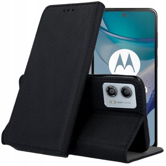 Etui Z Klapką Do Motorola Moto G53 Czarne Zamykane Magnetyczne Kabura Flip Motorola