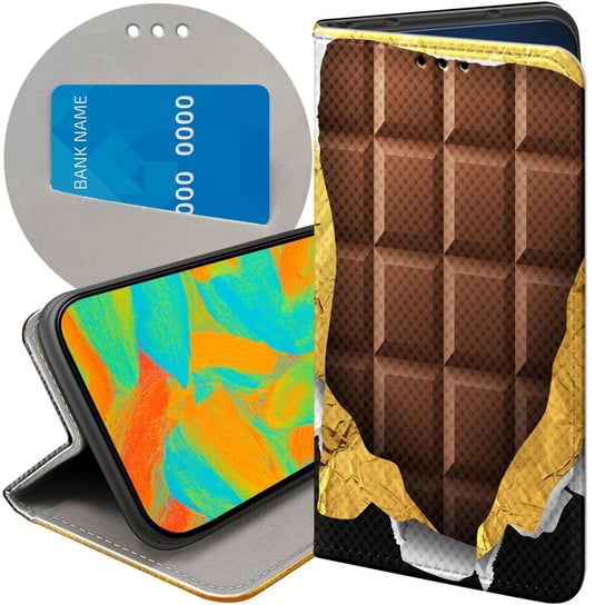 ETUI Z KLAPKĄ DO MOTOROLA MOTO G54 5G WZORY CZEKOLADA CHOCO SŁODYCZE CASE Motorola