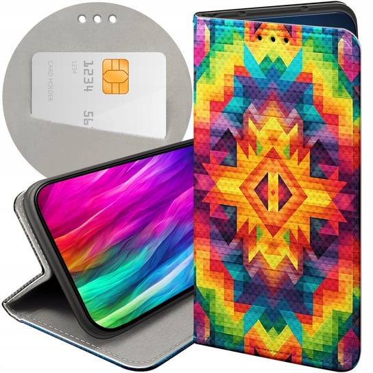 ETUI Z KLAPKĄ DO MOTOROLA MOTO G6 PLAY WZORY AZTECKIE AZTEC AZTECY FUTERAŁ Motorola