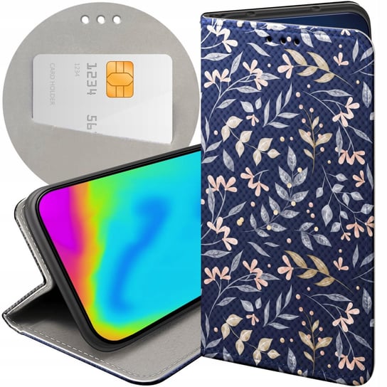 ETUI Z KLAPKĄ DO MOTOROLA MOTO G6 PLAY WZORY FLORAL BOTANIKA BUKIETY CASE Motorola