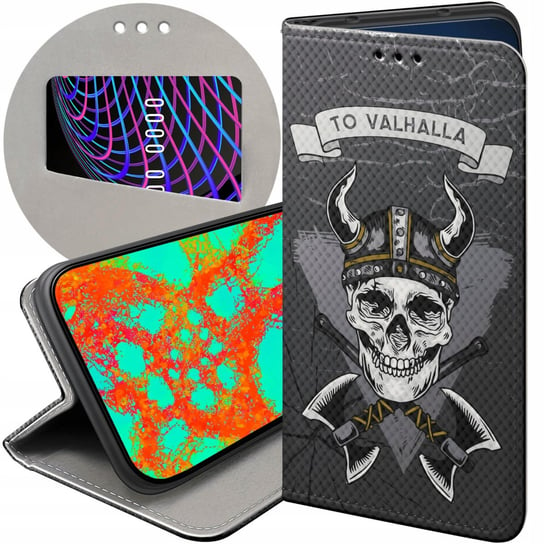 ETUI Z KLAPKĄ DO MOTOROLA MOTO G60 WZORY WIKINGOWIE VIKING RUNY ODYN CASE Motorola